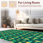 Emerald Beetles Butterflies Geometric Pattern Rug