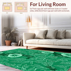 Enchanting Green Floral Line Art Rug