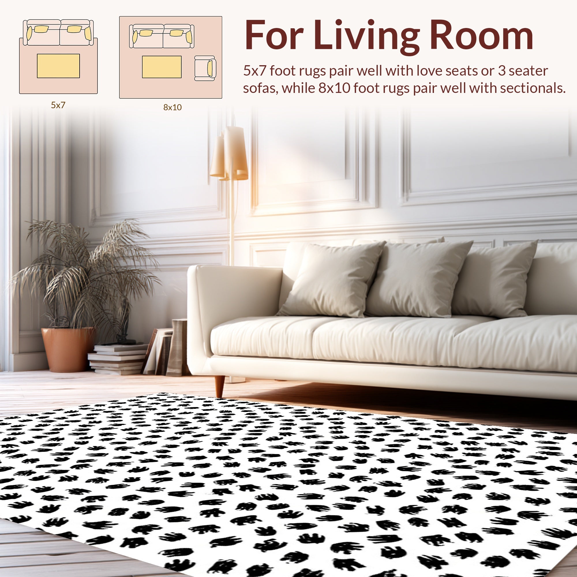 Abstract Brush Stroke Pattern Rug