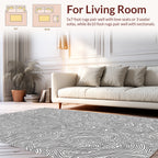 Abstract Black White Line Art Rug