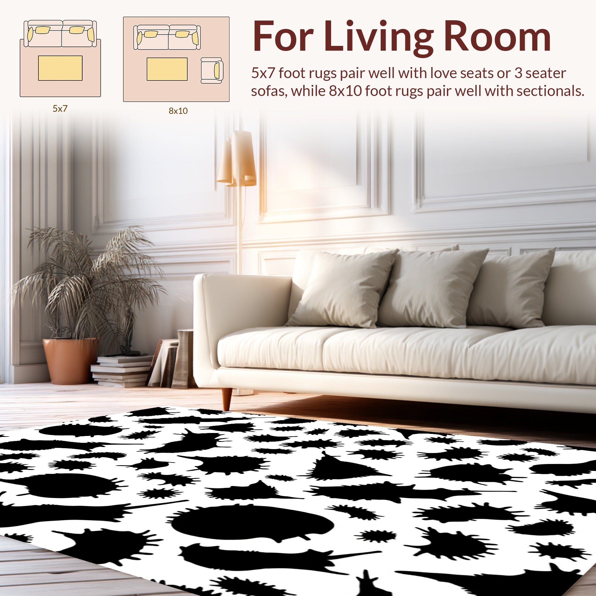 Spiky Blob Abstract Pattern Rug