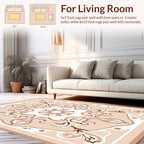Symmetrical Earth Tones Floral Inlay Rug