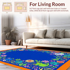 Whimsical Cat Flower Garden Design Rug
