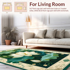 Elegant Water Lily Pond Floral Rug
