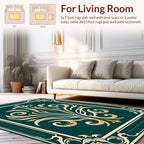 Elegant Cream Golden Floral Vines Rug