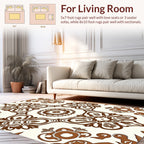 Classic Brown Floral Mandala Pattern Rug