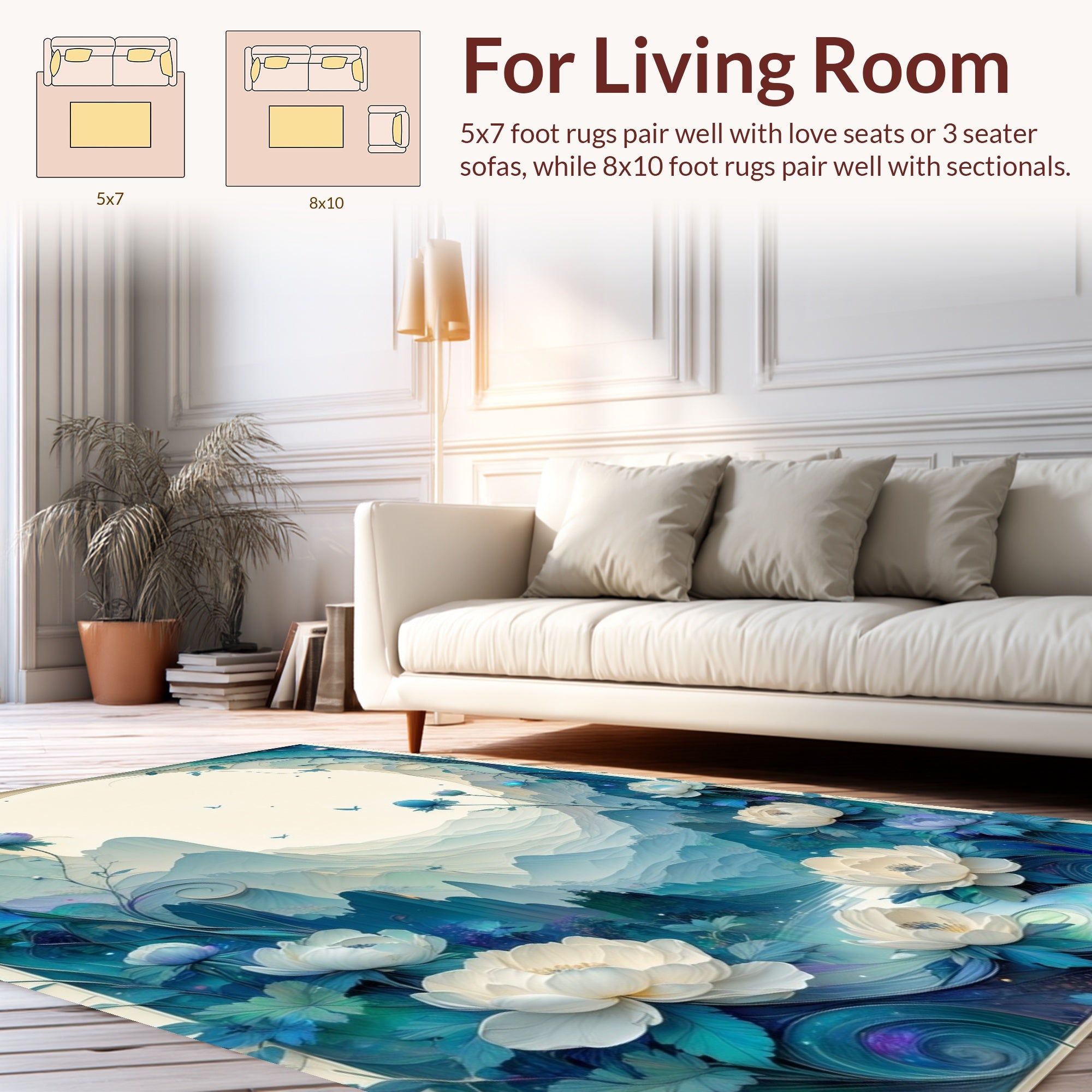 Enchanting Floral Mountain Vista Rug