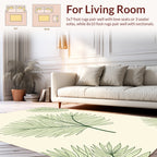 Delicate Green Leaf Pattern Design Rug