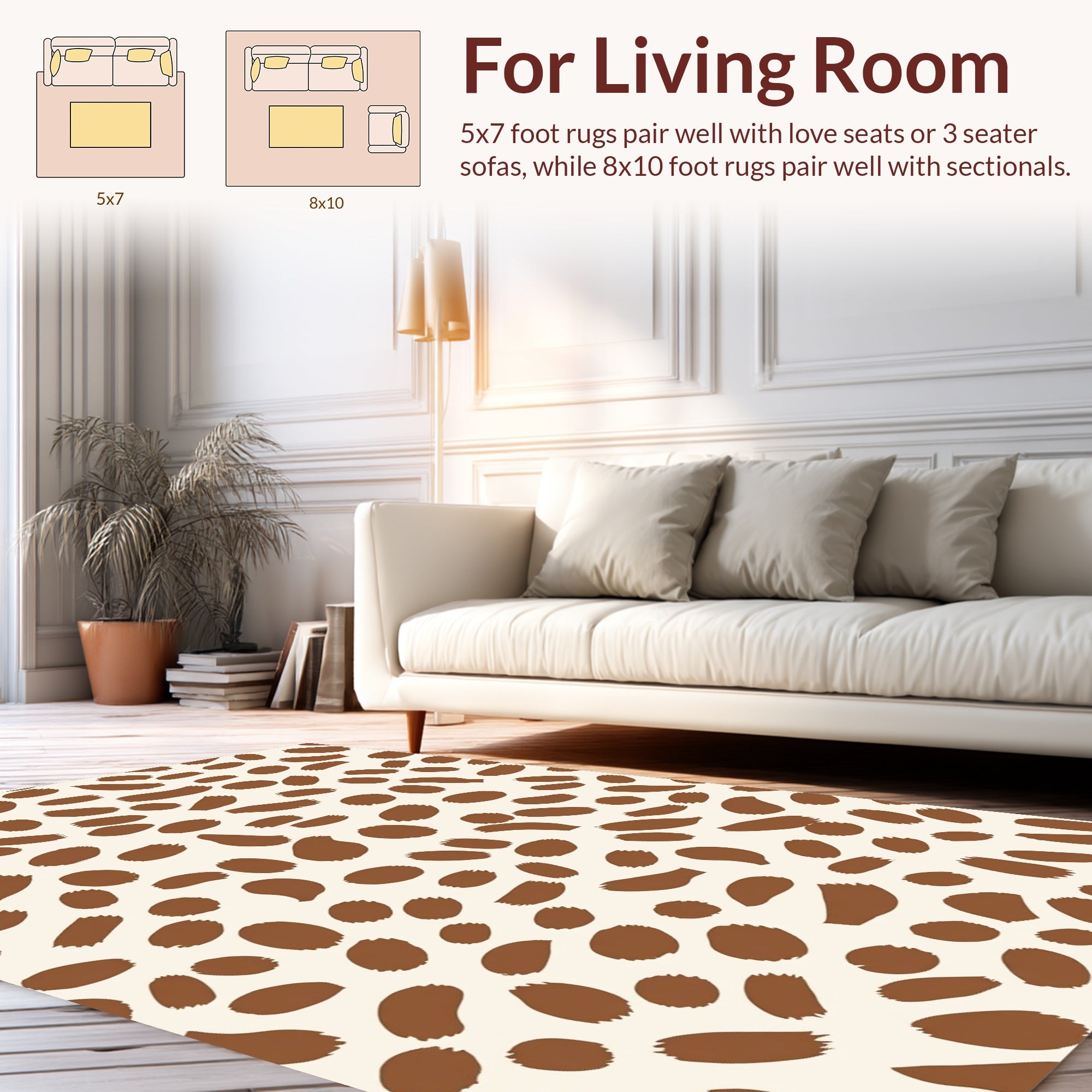 Chic Brown Spots Pattern Rug
