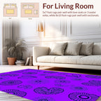 Purple Floral Heart Abstract Pattern Rug