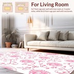 Pink Floral Vine Pattern Rug