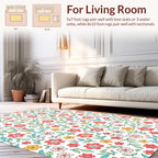 Whimsical Floral And Leaf Pattern Rug
