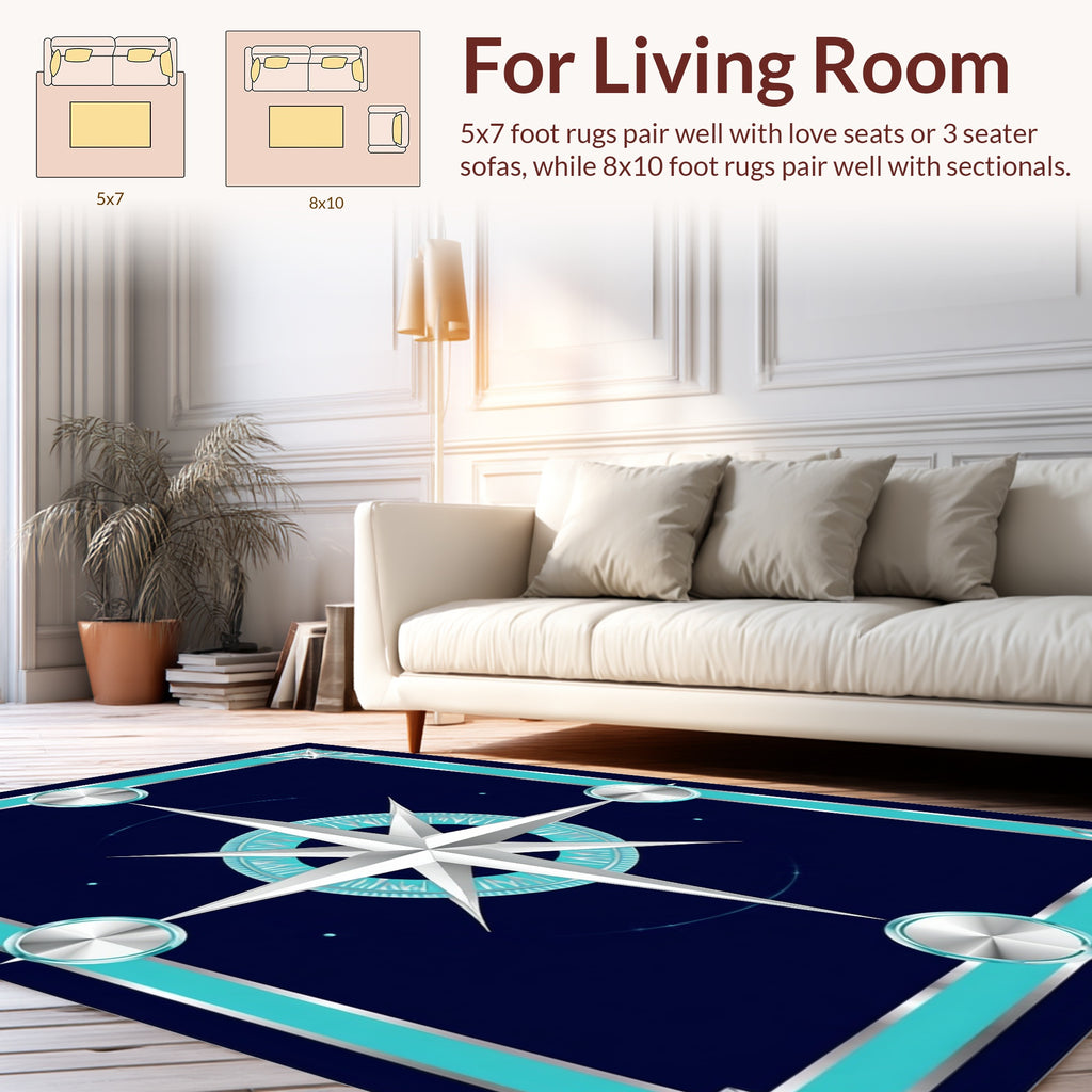 Nautical Compass Star Design Rug