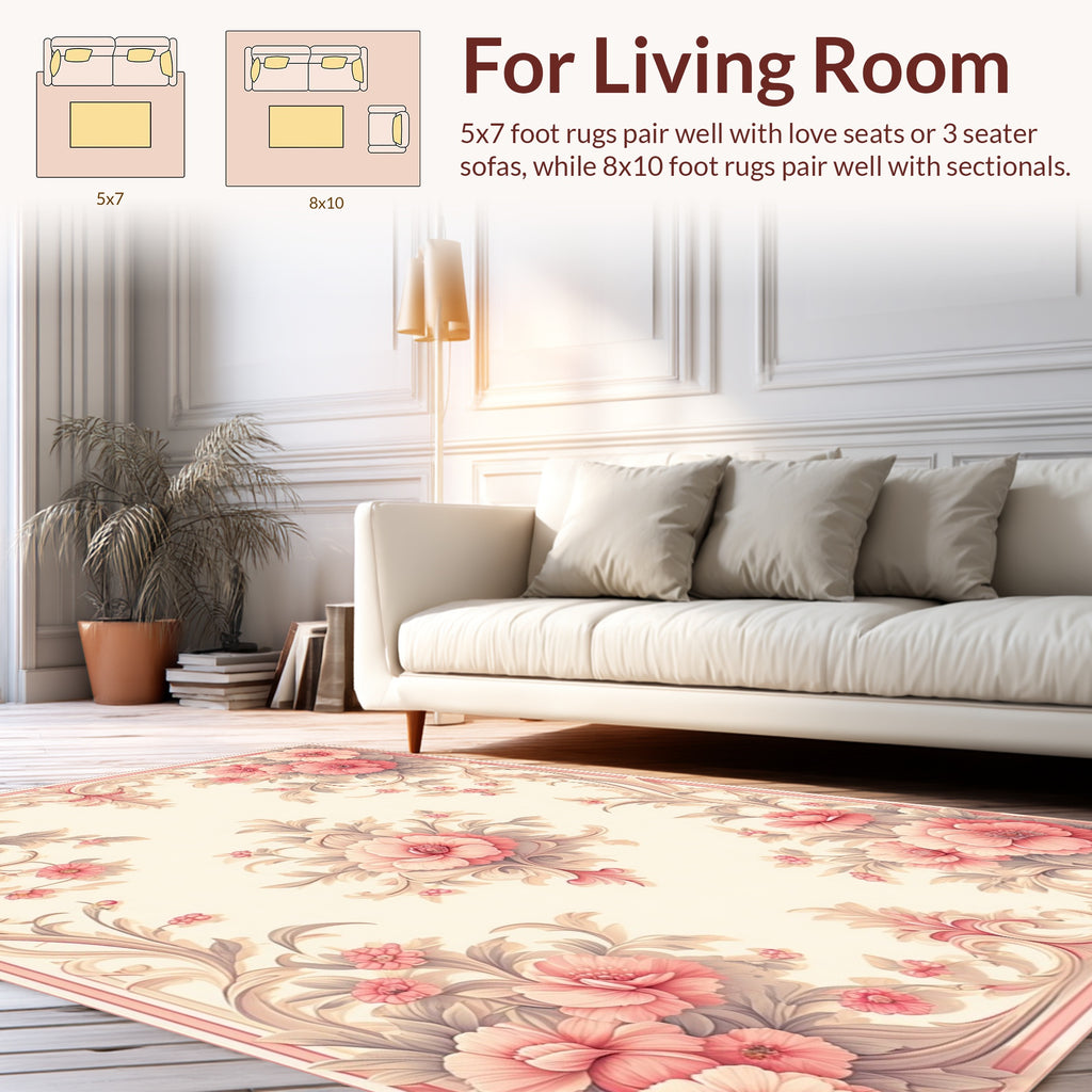 Vintage Floral Swirl Pastel Rug