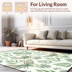Green Botanical Leafy Pattern Design Rug