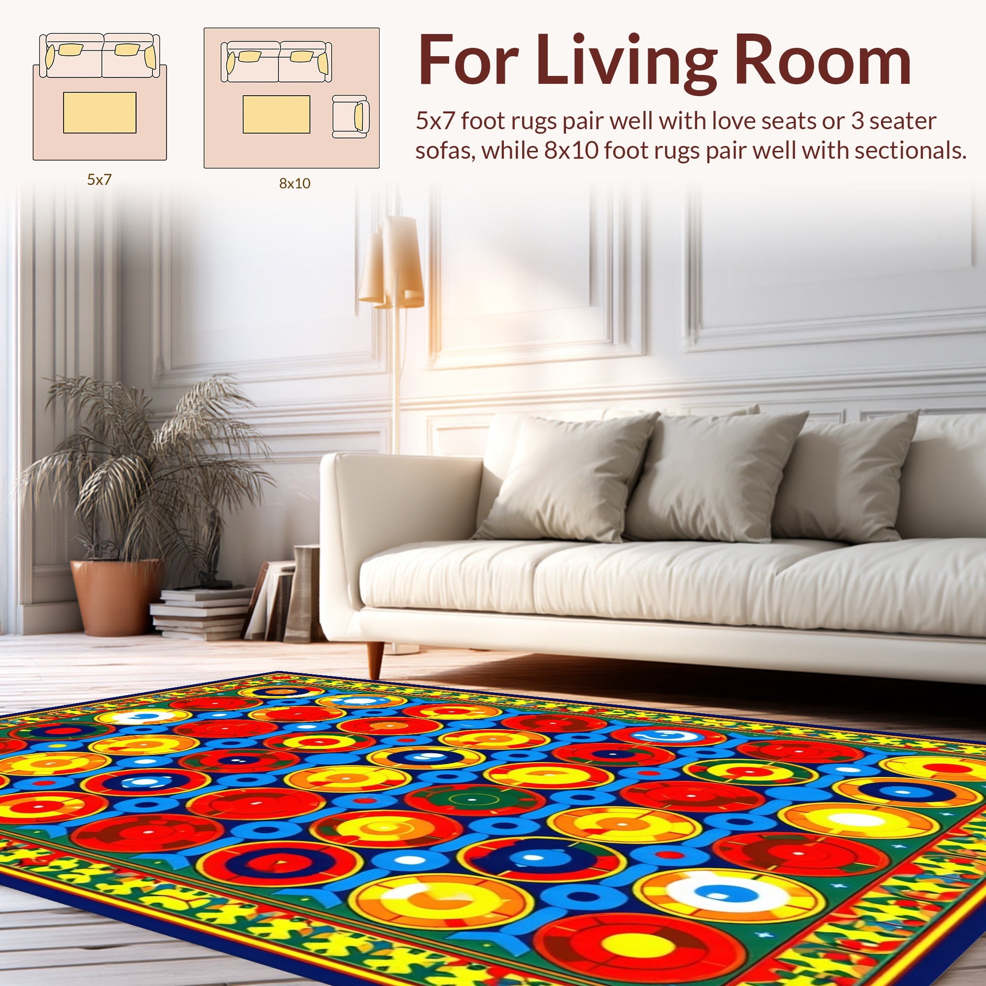 Vibrant Circular Pattern Rug Design Rug