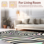 Bold Zebra Print Colorful Accent Rug