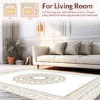 Intricate Circular Medallion Bordered Design Rug