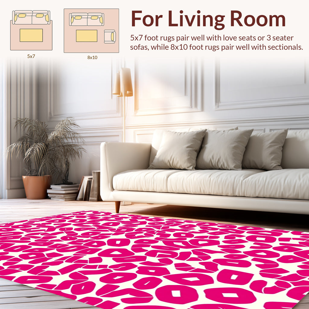 Bold Pink Abstract Animal Print Rug