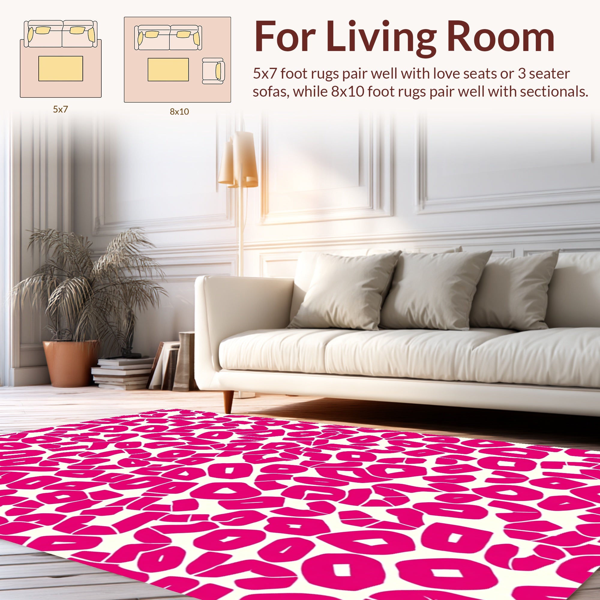 Bold Pink Abstract Animal Print Rug
