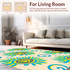 Sunny Spiral Funky Floral Pattern Rug