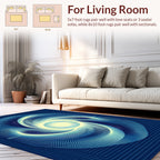 Abstract Swirling Blue Geometric Rug