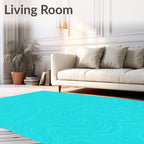 Aqua Contour Line Topographic Rug