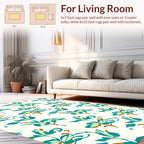 Teal Botanical Abstract Pattern Rug