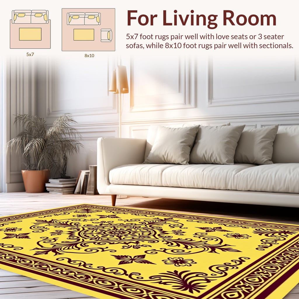 Rich Filigree Paisley Floral Pattern Rug