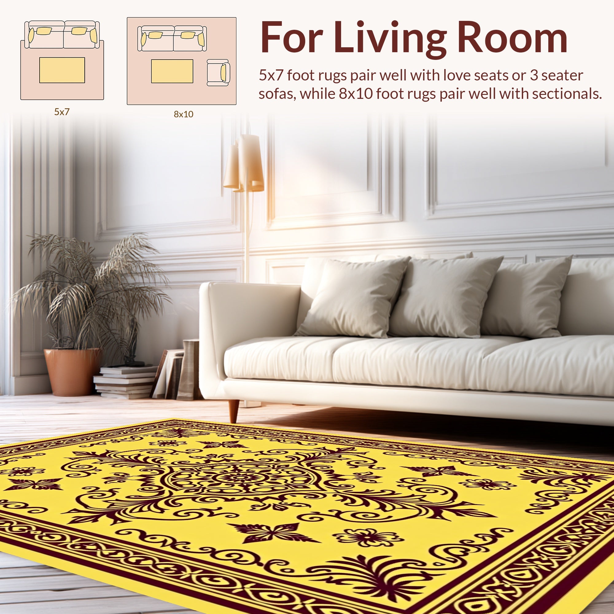 Rich Filigree Paisley Floral Pattern Rug