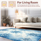 Blue Icy Snowflake Pattern Rug