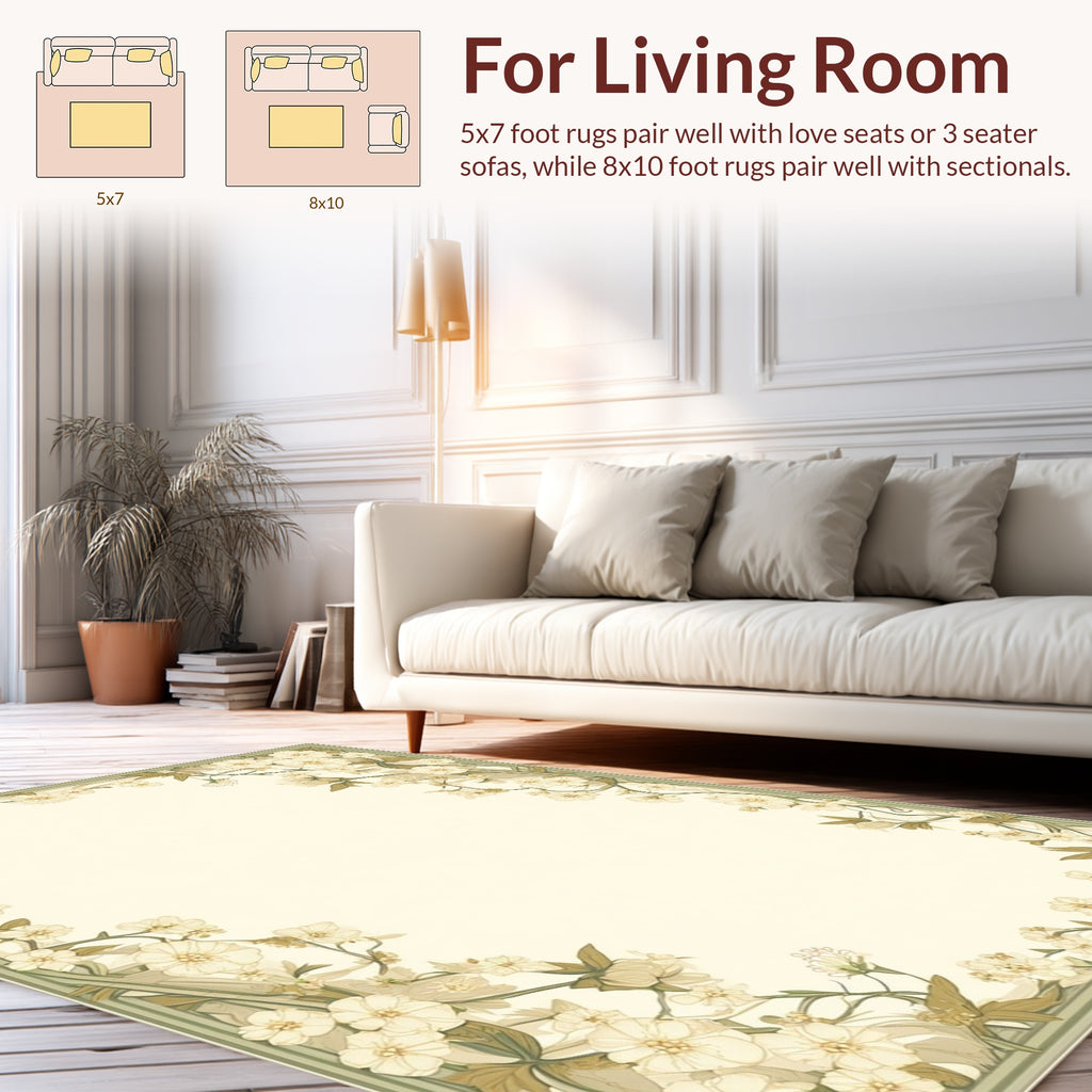 Floral Vine Border Design Rug