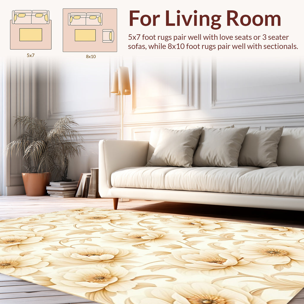 Vintage Floral Scroll Pattern Rug