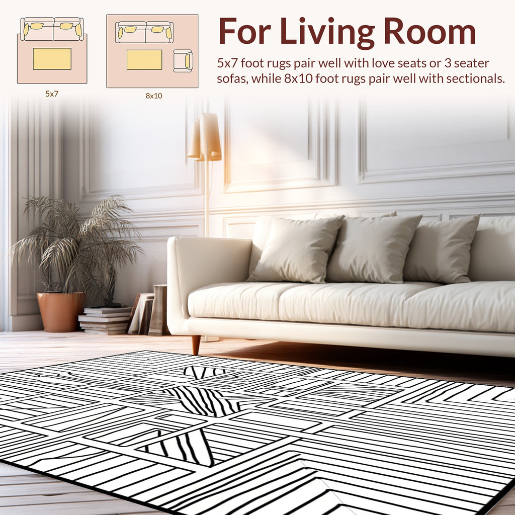 Abstract Geometric Intersecting Lines Rug