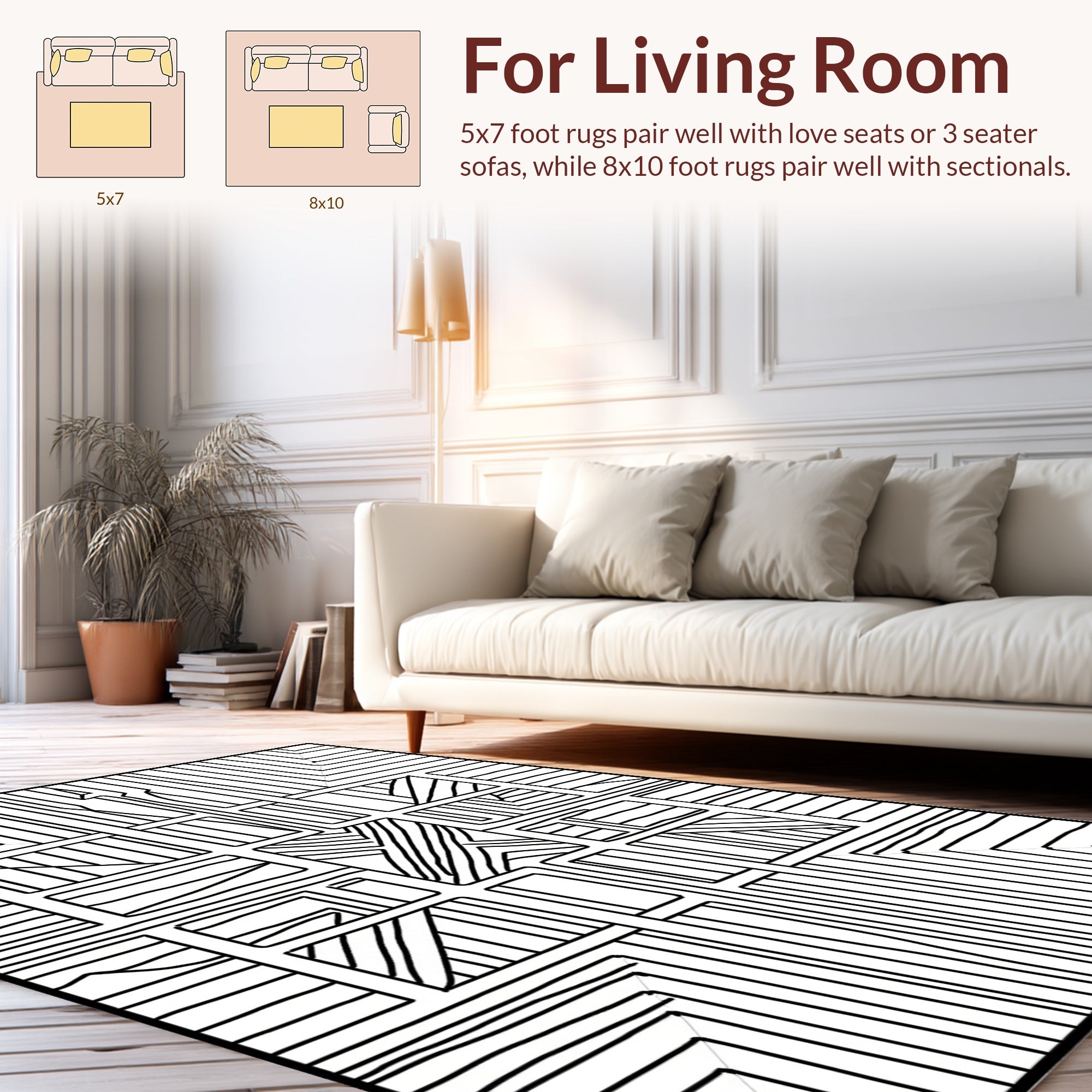 Abstract Geometric Intersecting Lines Rug