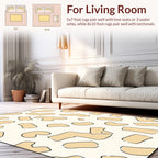 Abstract Tan Shapes Pattern Rug