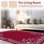 Elegant Floral Vines Border Design Rug
