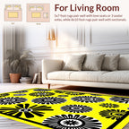 Bold Floral Sunburst Pattern Rug