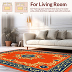 Bold Red and Navy Geometric Design Rug
