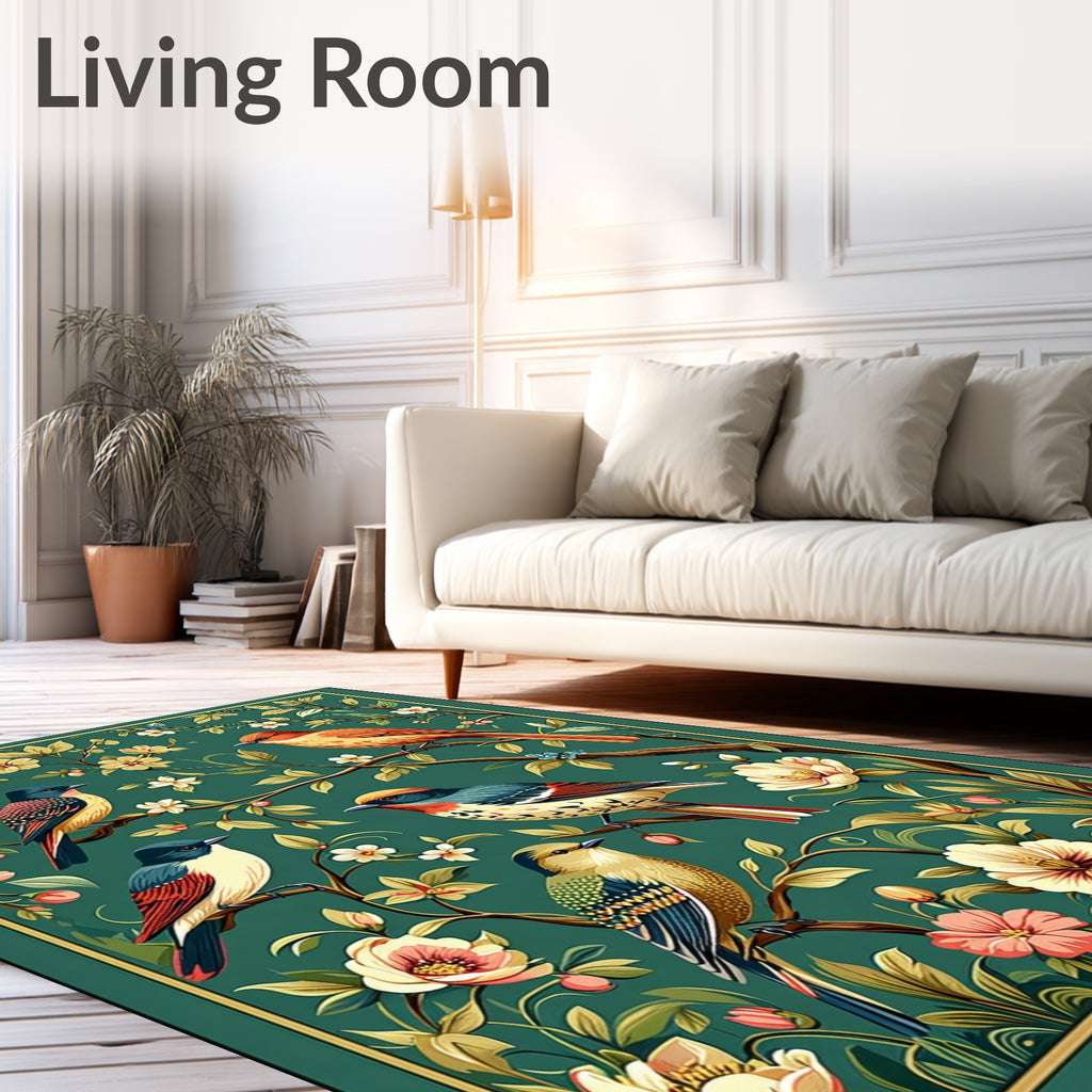 Enchanted Birds and Blooming Branches Design Rug