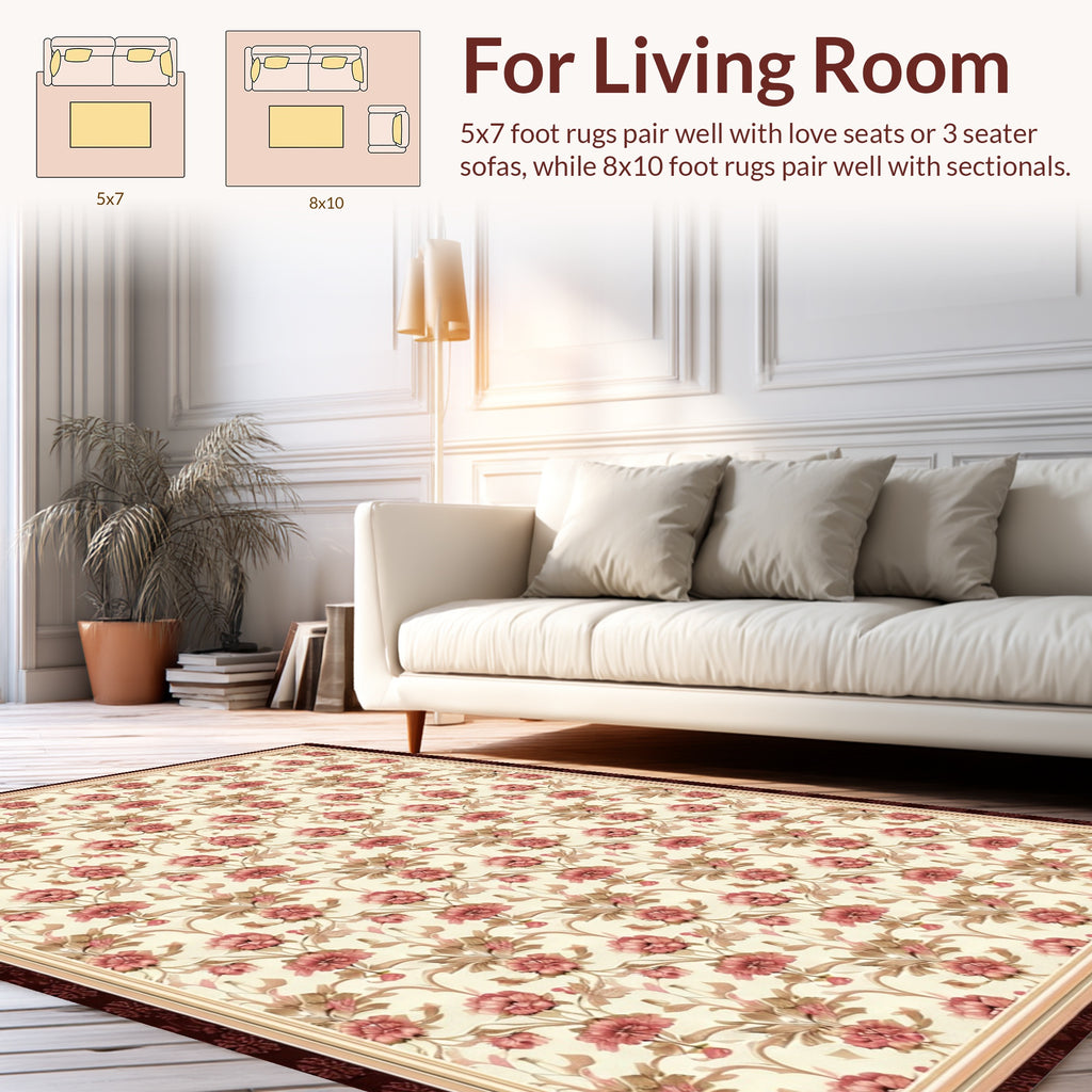 Antique Floral Vine Pattern Rug