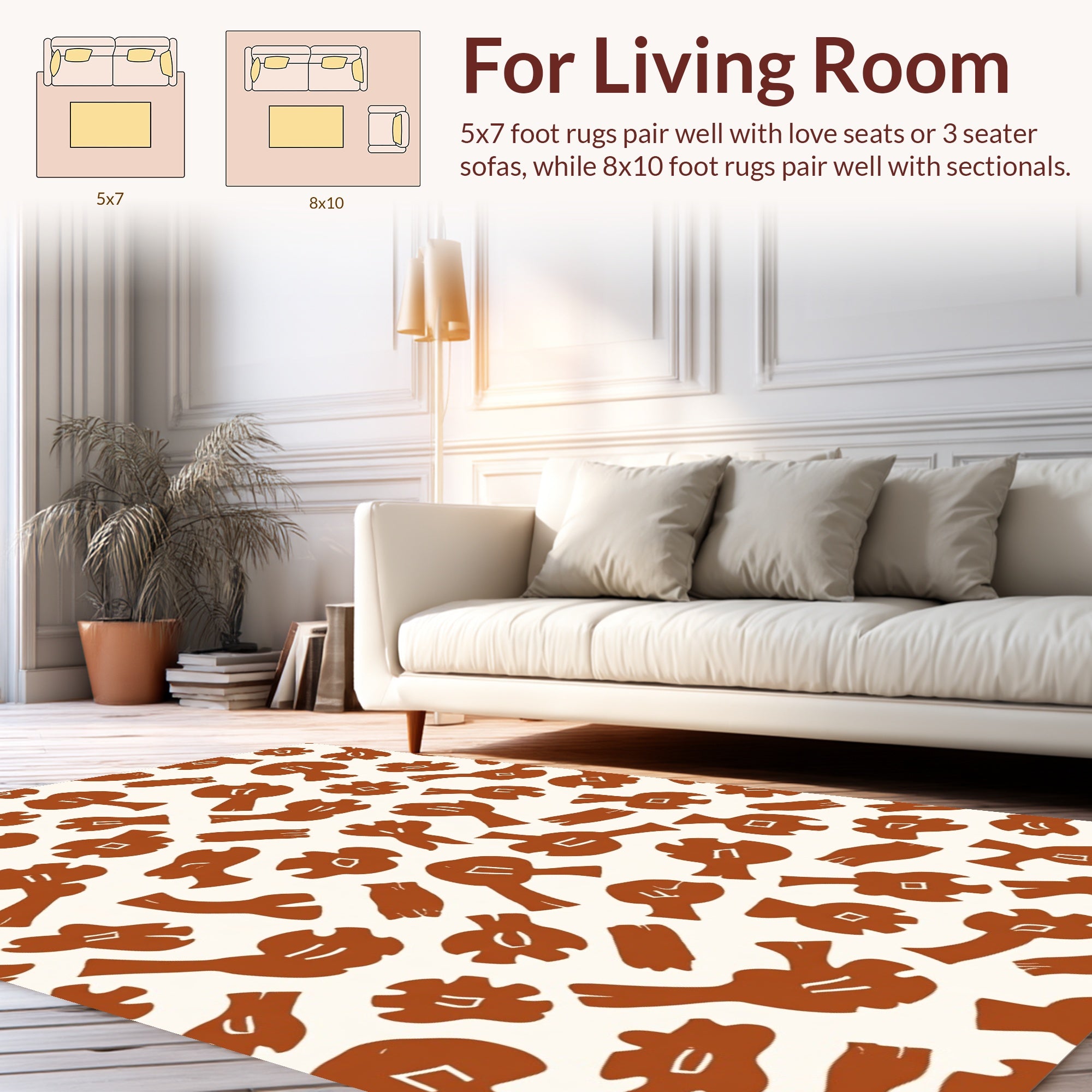 Abstract Organic Earthy Shapes Rug