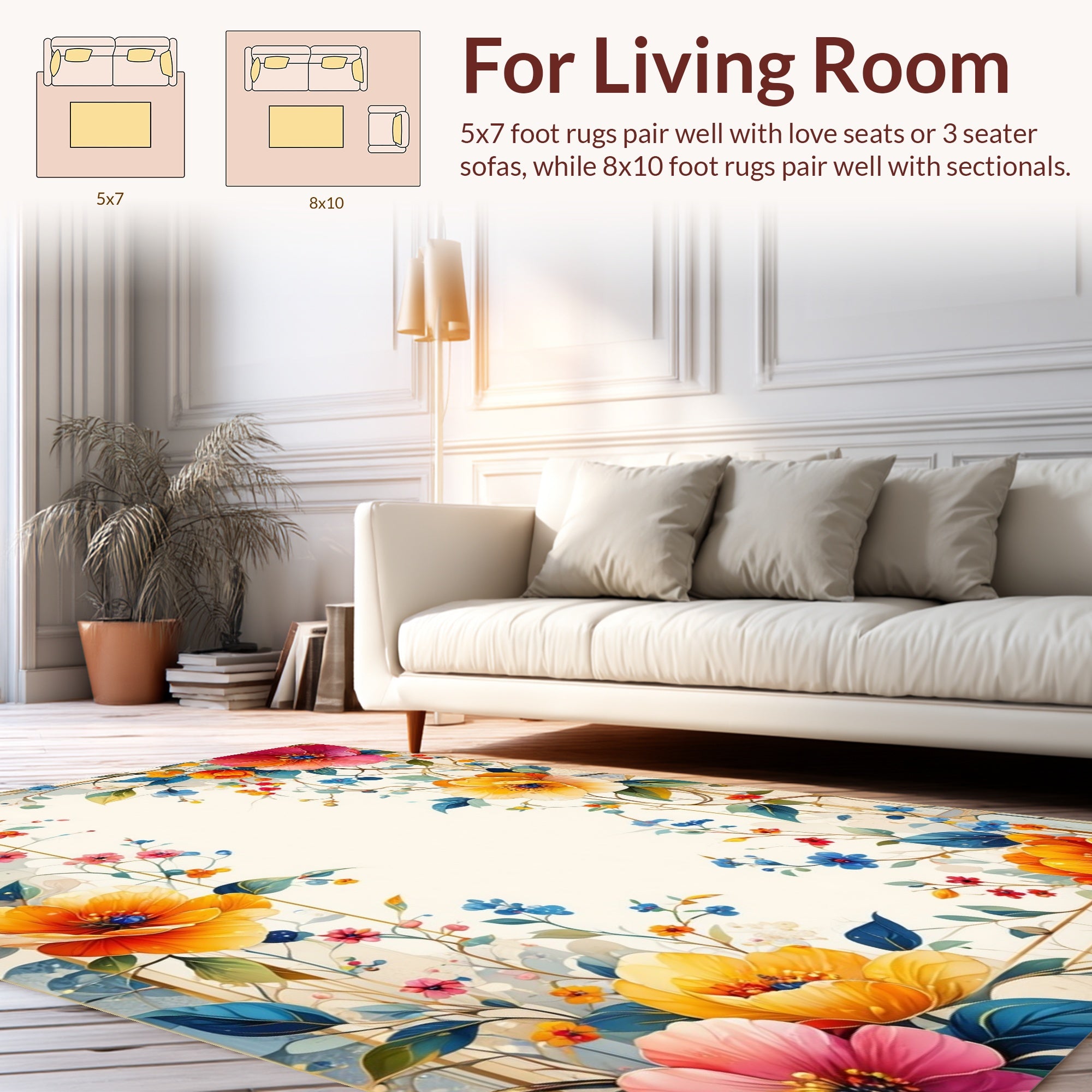 Vibrant Floral Arrangement Design Rug