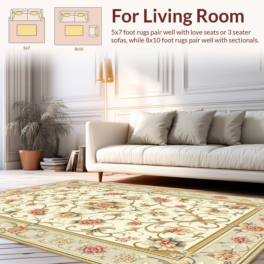 Floral Vine Border Ornament Rug