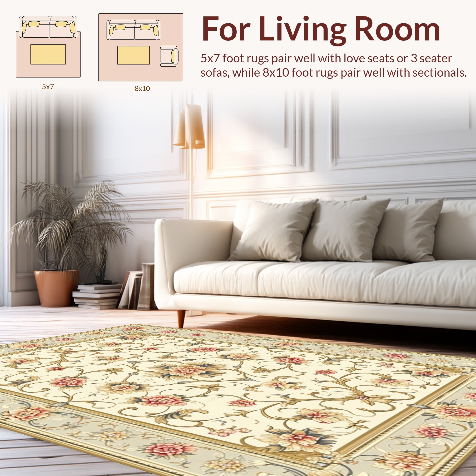 Floral Vine Border Ornament Rug