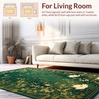 Emerald Forest And Gold Floral Design Rug