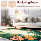 Tropical Floral Leaves Pattern Rug