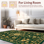 Emerald Gold Floral Opulence Rug