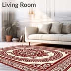 Rich Crimson Medallion Traditional Rug