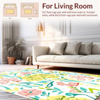 Abstract Floral Design with Bright Accents Rug
